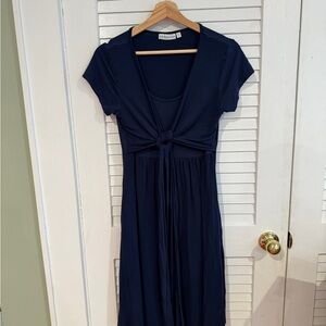 JoJo Maman Bébé Navy Knot Front Dress Size M | Nursing/Maternity Friendly